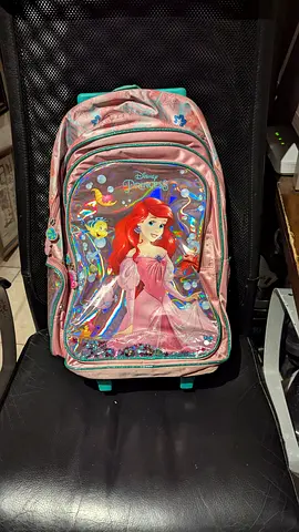 Disney Princess Ariel Kids Rolling Backpack - Good Used Condition