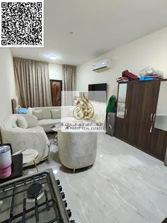 Al-Masa Studio – Balcony – Spacious Al-Jurf 3, next to the Police Club Rent: 3,200 Security Depo
