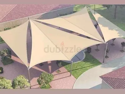 Used Large Tensile Shade Sail Canopy – Outdoor Sun Shelter