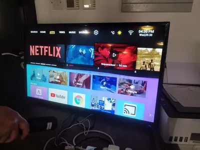 55 inch LED LCD TV - Used, Working (with remote)