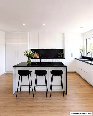 Modern white kitchen Island