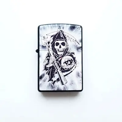 Black Zippo-style Reaper Lighter - UNUSED - 206