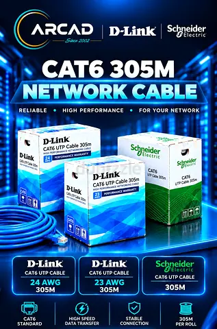 D-Link & Schneider CAT6 305m Network Cable - New Boxes units ready stock best price