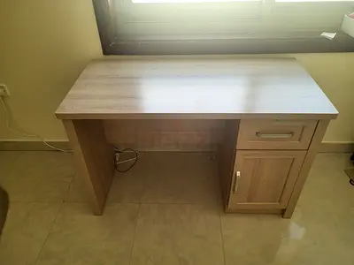 desk with drawer and cupboard