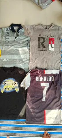 Bundle of 4 Casual kids T-Shirts (Size L) - Mixed Designs including Ronaldo #7
