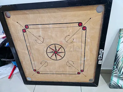 Standard Carrom Board with Striker and Pockets - Good Condition