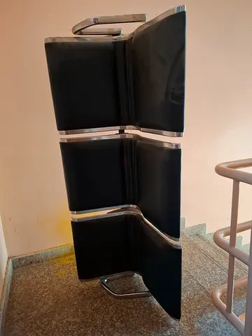 Set of 3 modern black chrome dining chairs - good used condition