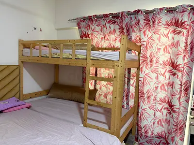 Solid Pine Bunk Bed with Ladder - Good Condition with mattress