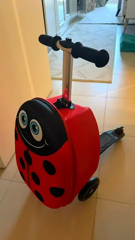 Groundlevel Kids Ride On Folding Suitcase 2 in 1 Travel Luggage - Ladybug