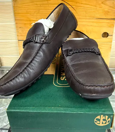 Brown Leather Men's Loafers - Size 43