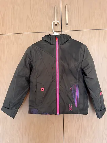 Spyder gray ski/winter jacket with pink zipper - size 8