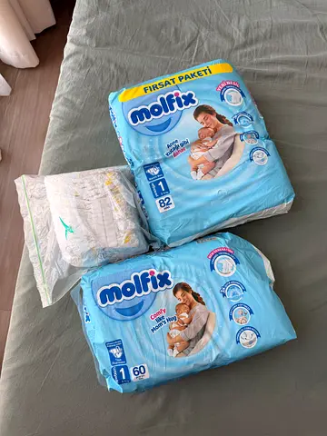 Pack of Molfix Baby Diapers (Size 1) - Unopened Packs