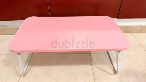 Foldable pink laptop table - light, compact (set of 2 tables)