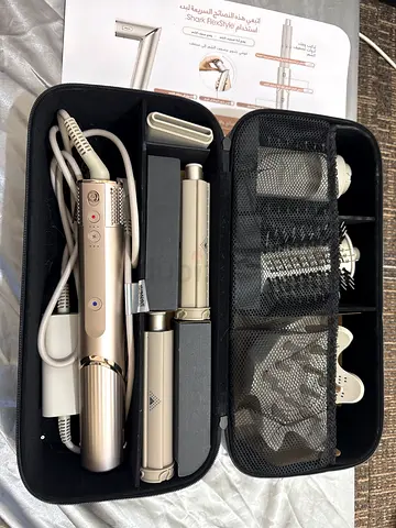 Shark Hair styling set with multiple attachments in travel case
