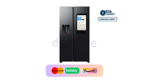 Samsung 614L Family Hub AI Side by Side Refrigerator RS90F66B1FA
