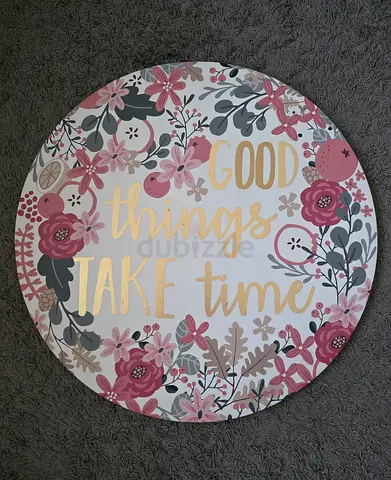 Round Wall Art ..“Good Things Take Time” -70 cm