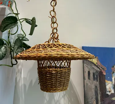 Woven Rattan Hanging Pendant Light / Basket Lampshade