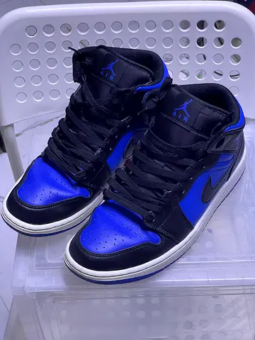Blue and black high-top sneakers (pair) - size 9.5 gently used