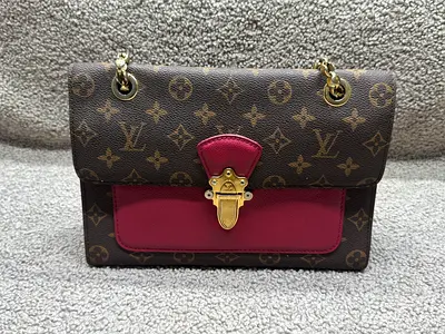 Louis Vuitton Monogram Small Shoulder Bag with Burgundy Detail