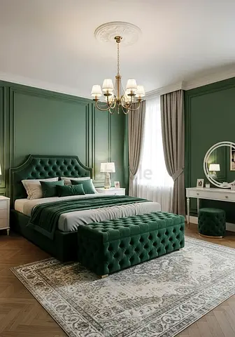 Dark green colour 180*200 king size tufted Bed