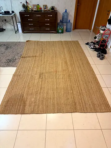 Large Natural Woven Rug Beige – Approx. 160 × 230 cm