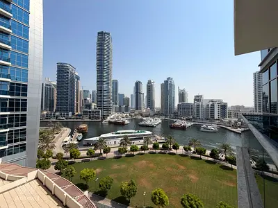 Spacious Terrace with Full Marina View | Furnished
