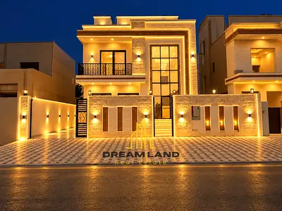 4-Bedroom Villa for Sale in Al Helio, Ajman Villa for Sale in Al Helio The kitchen is equipped with essential appliances and connects directly to th