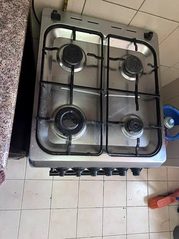 4-Burner Stainless Steel Gas Hob - Used, Good Working Condition with LPG