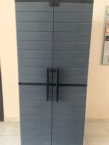 Tall grey storage cabinet / wardrobe - good condition