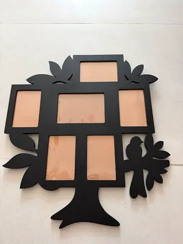 Black Decorative Multi-Photo Wall Frame (Tree Design) - Holds 6 Photos
