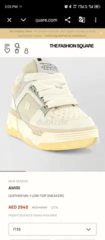 AMIRI White Sneakers – Unisex Men & Women | EU 39 | Stylish & Clean 👟