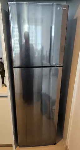 Sharp 2-door Stainless Steel Refrigerator (Top Freezer) - Good Condition