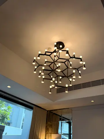 Black metal chandelier large
