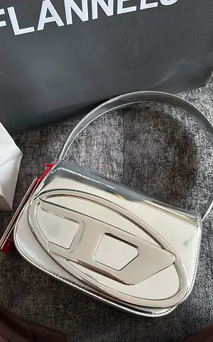 Diesel 1DR Silvere Metallic Bag New