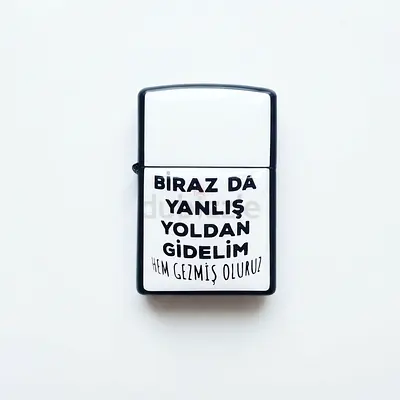 White Turkish Text Zippo-Style Lighter - UNUSED - 199