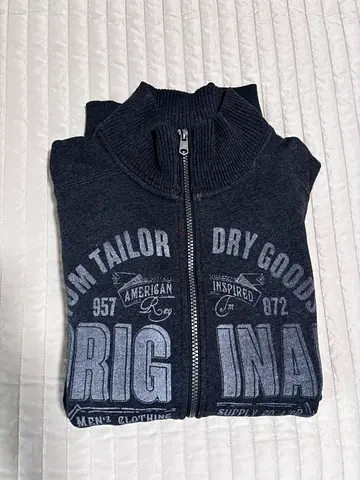 TOM Tailor Grey zipper long sleeve pullover, Size S, 70 AED
