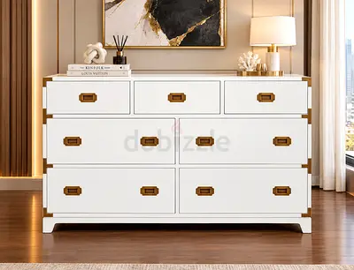 Crate and barrel White Campaign Wide Dresser