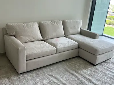 Crate&barrel L shape Sofa Beige