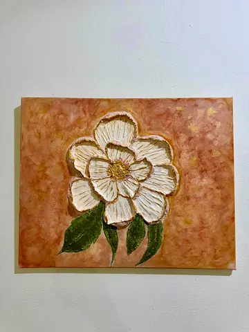 Handmade Textured Floral Canvas Wall Art – Original