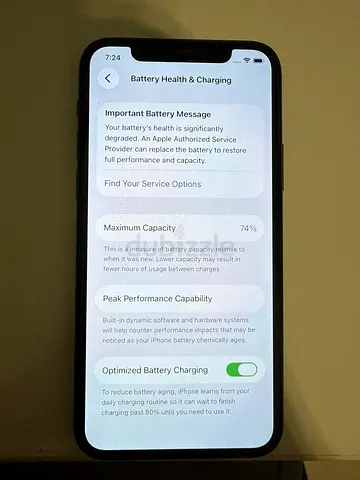 iPhone with 74% Battery Health - Good Working Condition