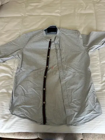 Light grey striped long sleeve men's shirt - good condition