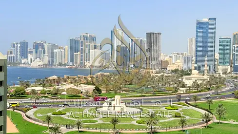 خصم 5,000 درهم في السنة الأولى إطلالة بحرية على بحيرة خالد وحديقة المجاز — غرفة وصالة في المجاز 2 على شارع جمال عبدالناصر — تكييف على المالك  — 33,0