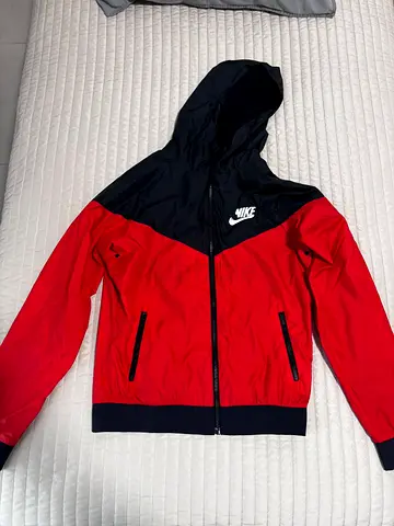 NIKE rain jacket with hoodie red, size S, 50 AED