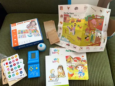 Kids learning toys bundle — Early Learning boards, puzzle game and farm activity set