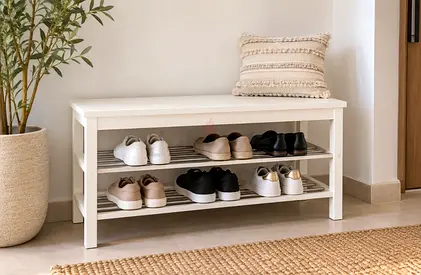 IKEA TJUSIG Shoe Storage Bench – Excellent Condition