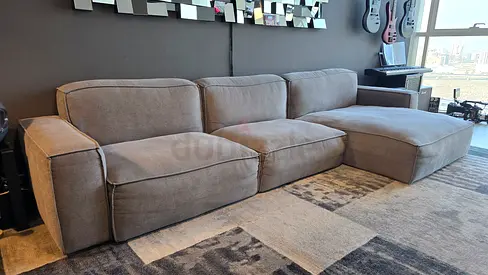Modern gray sofa. 3 seats. L shaped.