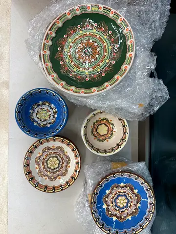 Hand-painted Ceramic Decorative Bowls - Set of 5