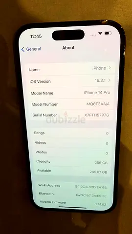 iPhone 14 PRO 256 GB BLACK