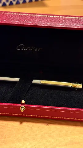 Cartier Gold-Tone Ballpoint Pen in Original Red Gift Box