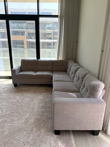 L shape grey sectional sofa good condition